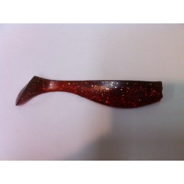 CHOMP EDGE SOFTBAIT, GREEN/RED, 4" (100mm), 9.1 GRAMS, 6P/BAG WITH SLOT FOR EASE OF FIXING JIG HOOK